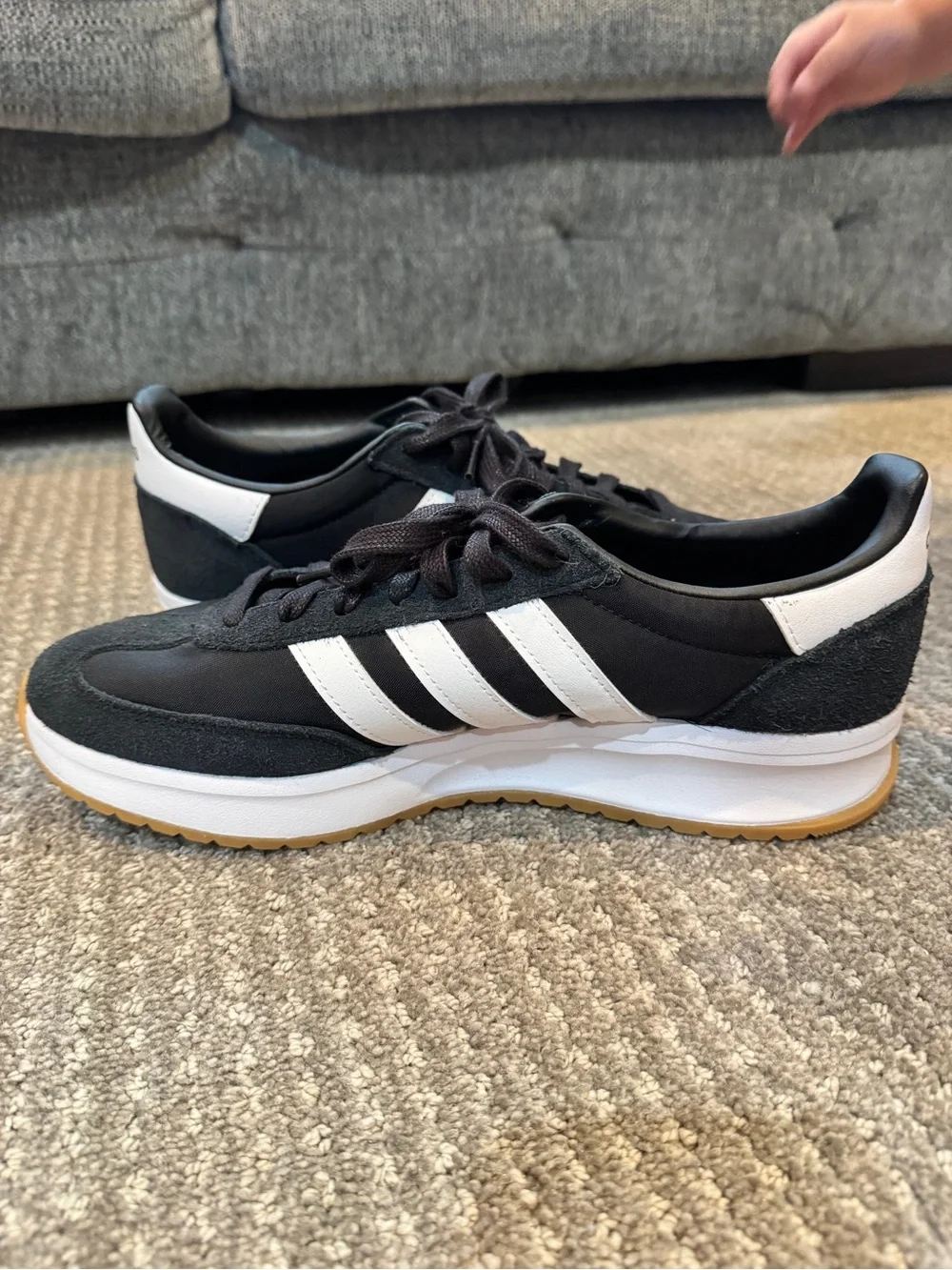 adidas cloudfoam Mens Run 70S 2.0 Sneakers Shoes Casual - Black/White